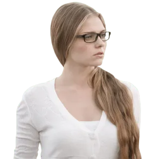👓 femme, lunettes, blonde, portrait, personne, décontracté telegram sticker