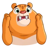 ๐จ cartoon tiger, surprised, scared, orange tiger, cartoon character telegram sticker