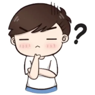 😁 question, réflexion, confus, incertain, doute, dessin animé, personnage telegram sticker