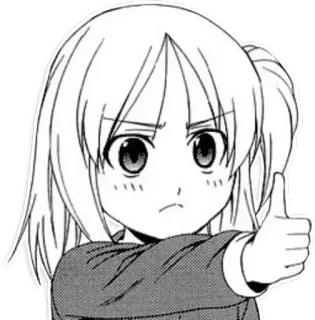 👍 Anime, Ragazza, Pollice in su, Manga, Personaggio telegram sticker