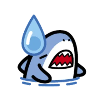 🐯 squalo, sudore, cartone animato, carino, animale whatsapp sticker