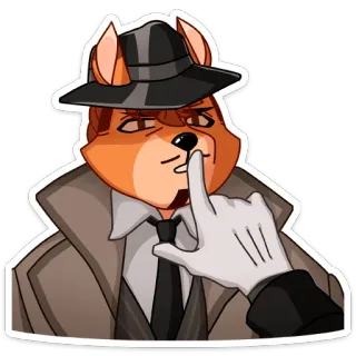 🤫 raposa, antropomórfico, psiu, segredo, discreto, silencioso, confidencial telegram sticker