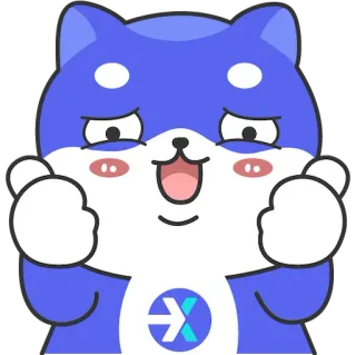 😋 собака, животное, мультфильм, милый, наклейка, синий, щенок telegram sticker