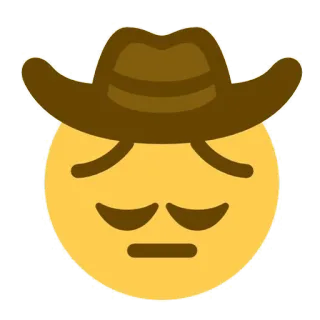 😔 emoji, cowboy, sad, hat, western, emoji, feeling telegram sticker