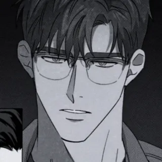 🌑 man, glasses, anime, portrait telegram sticker