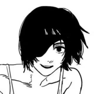 😀 Anime, Manga, Femenina, Personaje, Chica, Pelo Negro, Sonriendo telegram sticker
