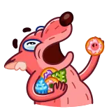 😋 topo, cartone animato, ciambella, dolci, dessert, cibo telegram sticker