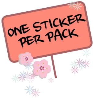1️⃣ ONE STICKER PER PACK naklejka, paczka, etykieta, znak, kwiatowy telegram sticker