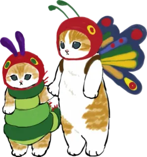 🦋 cats, caterpillar, butterfly, animals, cute, pets telegram sticker