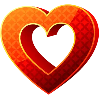 ❤️ сердце, любовь, оранжевый, красный, символ telegram sticker