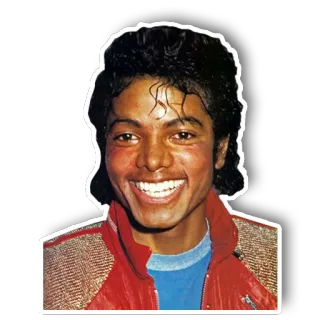 😀 Michael Jackson Michael Jackson, cantante pop, músico, años 80, retrato whatsapp sticker