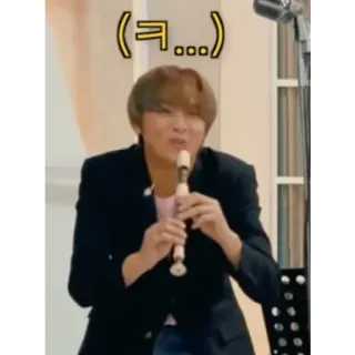 😂 (ᄏ...) person, musik, flöte, spielen, kpop telegram sticker