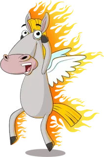 🔥 мультфильм, пегас, лошадь, крылья, животное, фэнтези telegram sticker