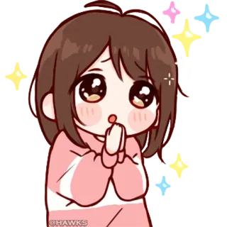 💞 @HAWKS Anime, Kawaii, Dễ thương, Cô gái, Lấp lánh telegram sticker