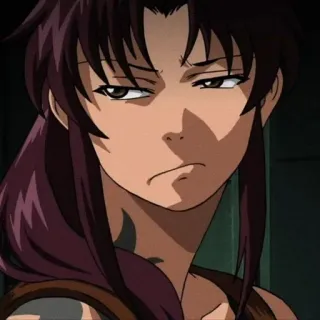 😒 Revy Black Lagoon Anime, Weiblich, Waffe, Pirat, Revy whatsapp sticker