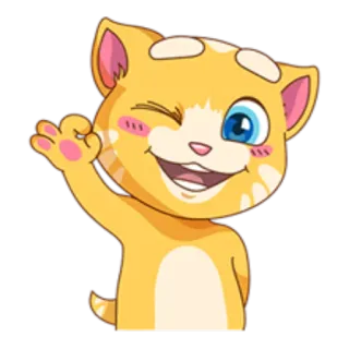👌 Dessin animé, Chat orange, Clin d'oeil, Amical, Illustration telegram sticker