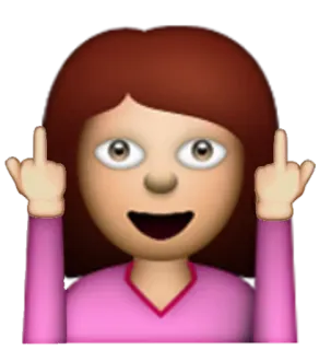 🖕 emoji, middle finger, offensive, gesture, woman, girl whatsapp sticker