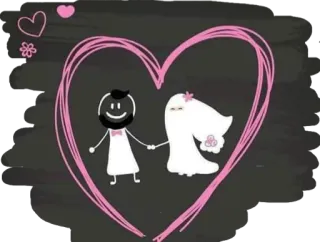 💞 boda, novia, novio, amor, corazón, celebración whatsapp sticker