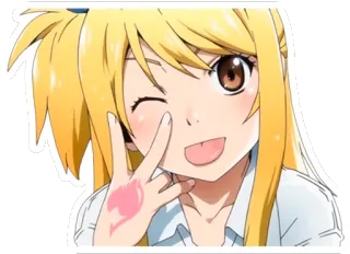 😜 Lucy Heartfilia Fairy Tail Аниме, Девушка, Люси Хартфилия, Fairy Tail, Персонаж, Стикер telegram sticker