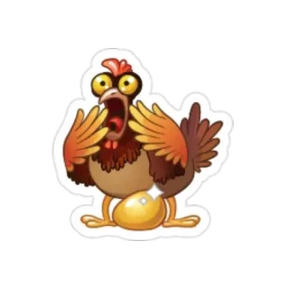 😳 닭, 계란, 만화, 스티커, 동물 telegram sticker