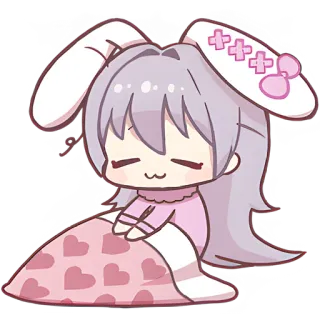 🥱 XXX anime, konijn, slaperig, schattig, cartoon, konijntje telegram sticker