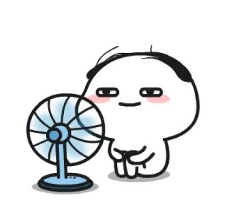 🌬 cartone animato, fan, carino, illustrazione whatsapp sticker