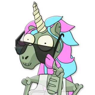 😎 unicorn, zombie, skeleton, cartoon, sticker, undead whatsapp sticker