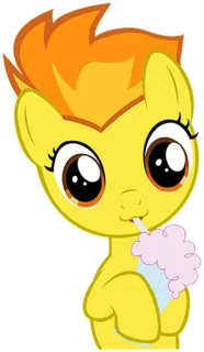 🍦 cartoon, pony, yellow, eating, cute, cotton candy, cheerful whatsapp sticker