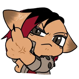 👆 การ์ตูน, นิ้วกลาง, ก้าวร้าว, หยาบคาย, ท่าทาง whatsapp sticker