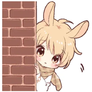 👀 Аниме, Кролик, Милый, Мультфильм, Стена telegram sticker