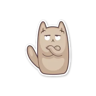 😞 gatto, adesivo, animale, carino, cartone animato telegram sticker