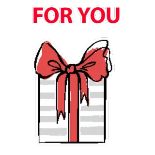 🐶 FOR YOU regalo, obsequio, lazo, cinta, para ti, celebración telegram sticker