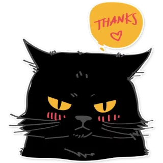 😘 THANKS cat, thank you, cute, sticker, illustration, pet, animal telegram sticker
