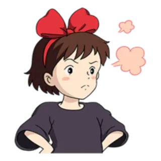🤔 Kiki Kiki's Delivery Service Anime, Garota, Brava, Bruxa, Desenho animado, Irritada telegram sticker