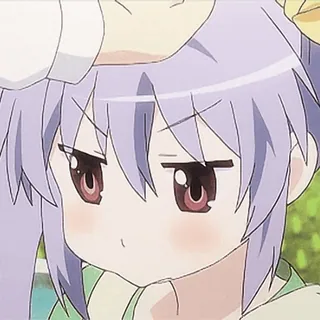 🤗 anime, cute, manga, cartoon, character, purple hair telegram sticker