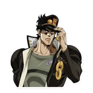 👏 Jotaro Kujo JoJo's Bizarre Adventure Anime, Manga, Postać, Jotaro, Jojo, JoJo's Bizarre Adventure, Kapelusz telegram sticker