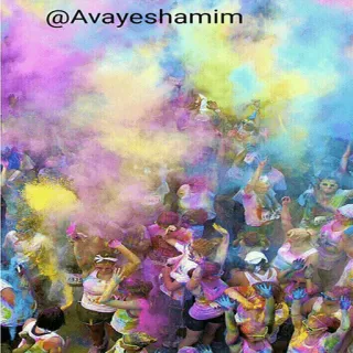 💃 @Avayeshamim Multidão, Festival, Celebração, Holi, Colorido, Pessoas, Tinta em pó, Diversão whatsapp sticker