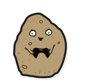 🎮 potato, cartoon, funny, food, vegetable telegram sticker