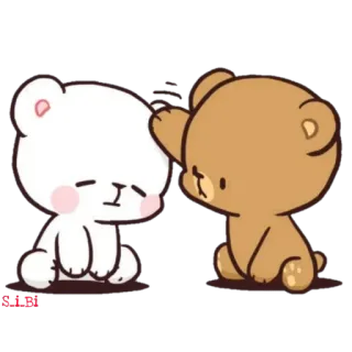 😌 熊, 牛奶, 摩卡, 可爱, 卡通, 动物 telegram sticker