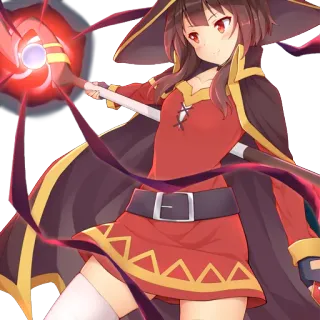 🌹 Megumin Konosuba Anime, Manga, Mago, Maga, Bastón, Magia, Konosuba, Megumin telegram sticker