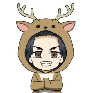 💫 Anime, Personnage, Renne, Sweat à capuche, Chibi, Mignon whatsapp sticker