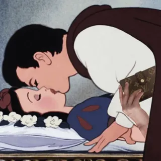 ⛄️ Snow White 키스, 공주, 동화, 만화, 모욕적인 제스처 telegram sticker