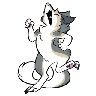 🧀 wolf, cartoon, animal, cute, joyful, dancing telegram sticker