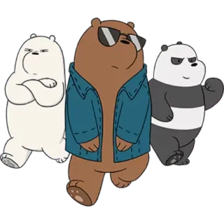 😎 Ice Bear We Bare Bears Cartoon, Bären, Eisbär, Grizzlybär, Pandabär, We Bare Bears whatsapp sticker
