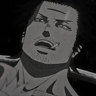 🖇️ Yami Sukehiro Black Clover Ями Сукехиро, Чёрный клевер, Аниме, Манга, Сигарета, Король магов telegram sticker