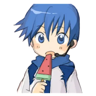 😋 Anime, Hoạt hình, Bé trai, Dưa hấu, Kem que telegram sticker