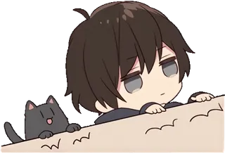 😋 Dessin animé, Chat, Anime, Chibi, Kawaii, Mignon, Triste telegram sticker