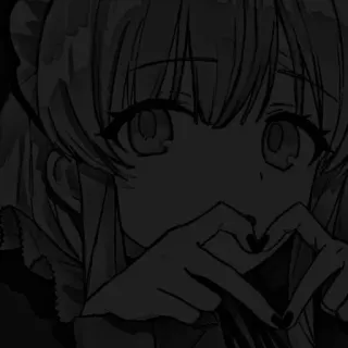 🖤 Ragazza anime, Cuore con le mani, Carino, Manga, Amore, Gesto telegram sticker