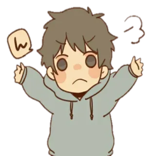 👋 ん Anime, Ragazzo, Carino, Triste, Sticker telegram sticker