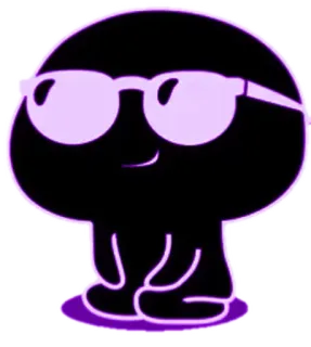☺️ orang-orangan, kartun, kacamata, keren, ungu telegram sticker